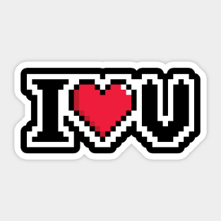 I Love You Video Game Heart T-Shirt Sticker